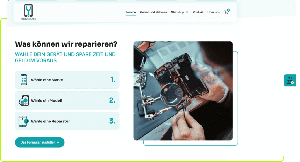 webshop készítés handyfix számára