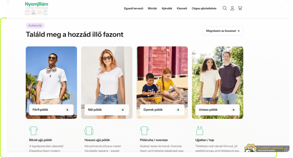 Webshop készítés NyomjRám számára
