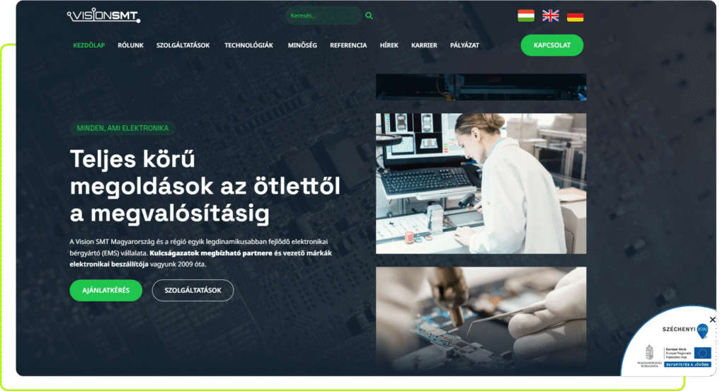 Weboldal készítés VisionSMT számára