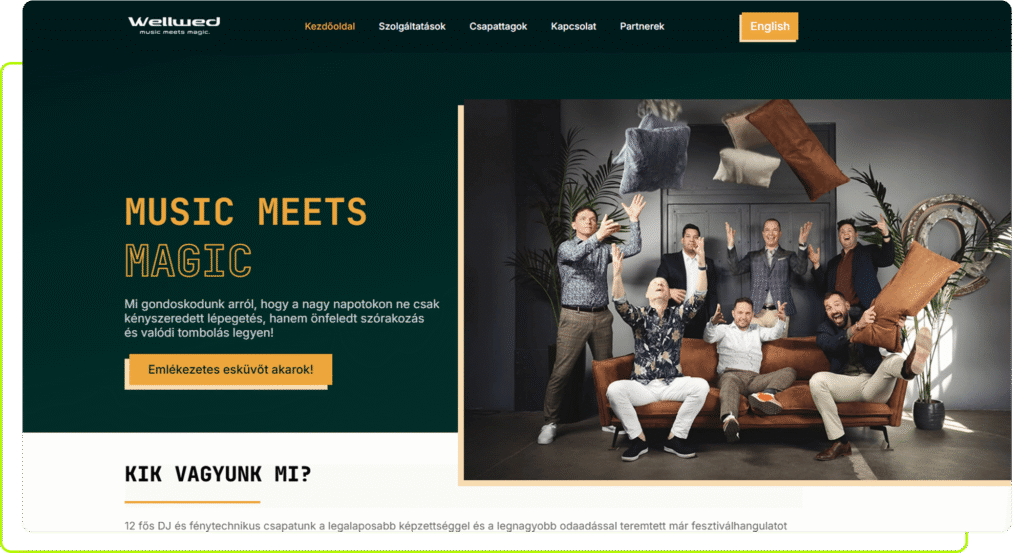 Weboldal készítés Wellwed számára