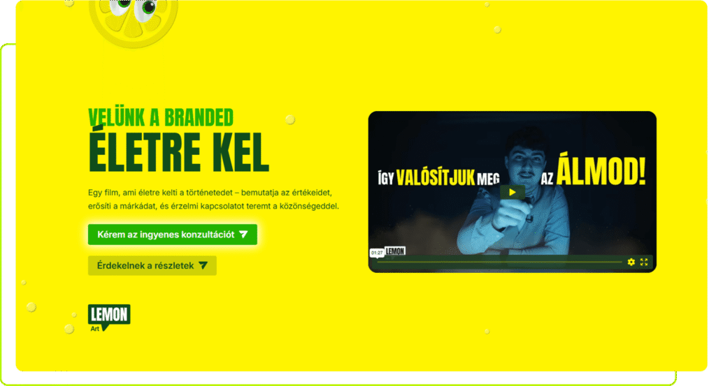 Landing oldal készítés Imazsfilm számára